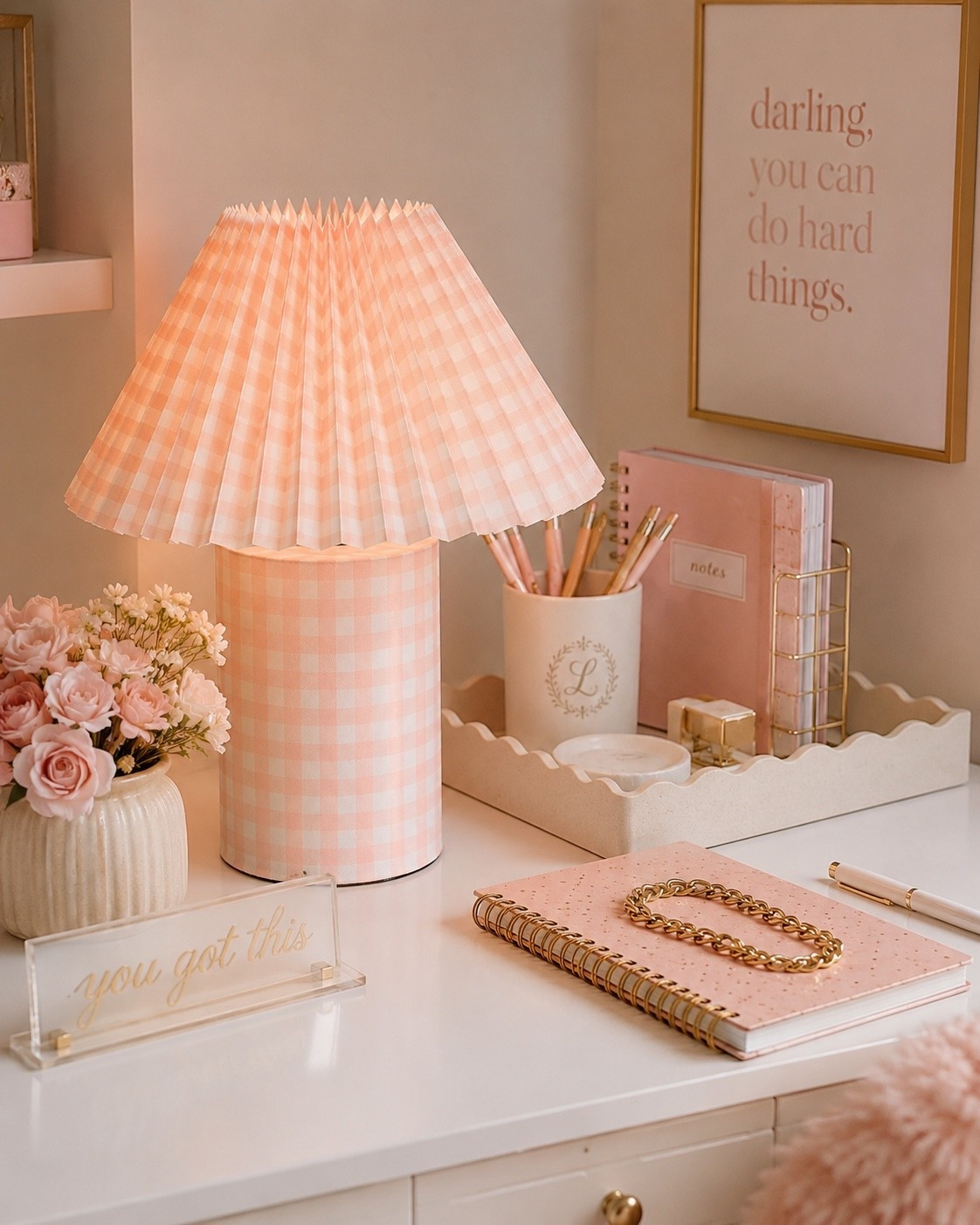 The prettiest pink desk refresh! 💕 If you're looking to create a feminine, cozy workspace, these chic desk essentials are the perfect place to start. Whether you're decorating a home office, dorm room, beauty room, or study space, these affordable finds will elevate your desk while keeping it functional and organized. Save this post for your next desk makeover and shop everything in my LTK! ✨
