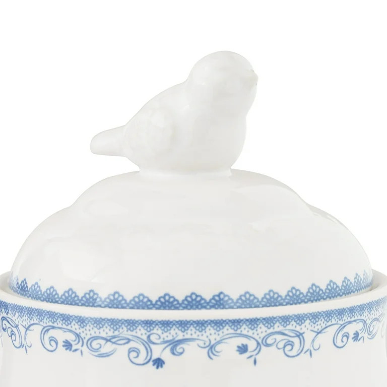 The Pioneer Woman Agatha Stoneware Sugar Bowl with Lid, Blue | Walmart (US)