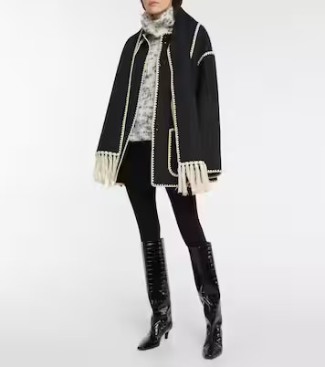 Croc-effect leather knee-high boots | Mytheresa (US/CA)