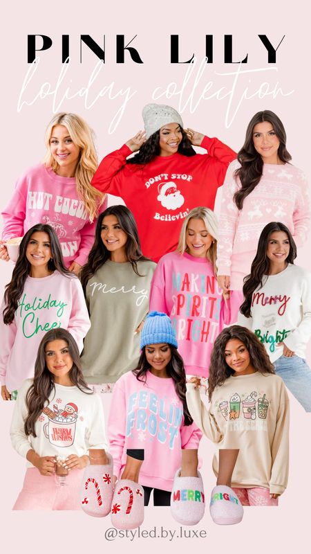 Pink lily holiday collection!

Pink Christmas, Christmas sweater, Christmas sweatshirt, holiday sweatshirt, graphic sweatshirt, Christmas slippers

#LTKSeasonal #LTKstyletip #LTKHoliday