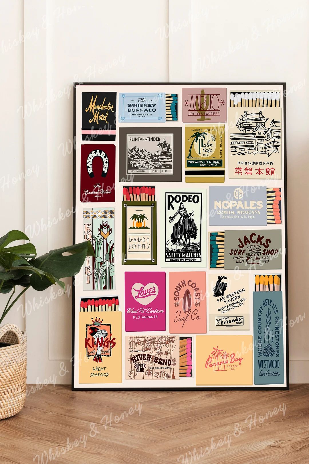 Digital Download Matchbox Art Print Bar Cart Art Trendy Art Print Apartment Poster Western Art Cu... | Etsy (US)