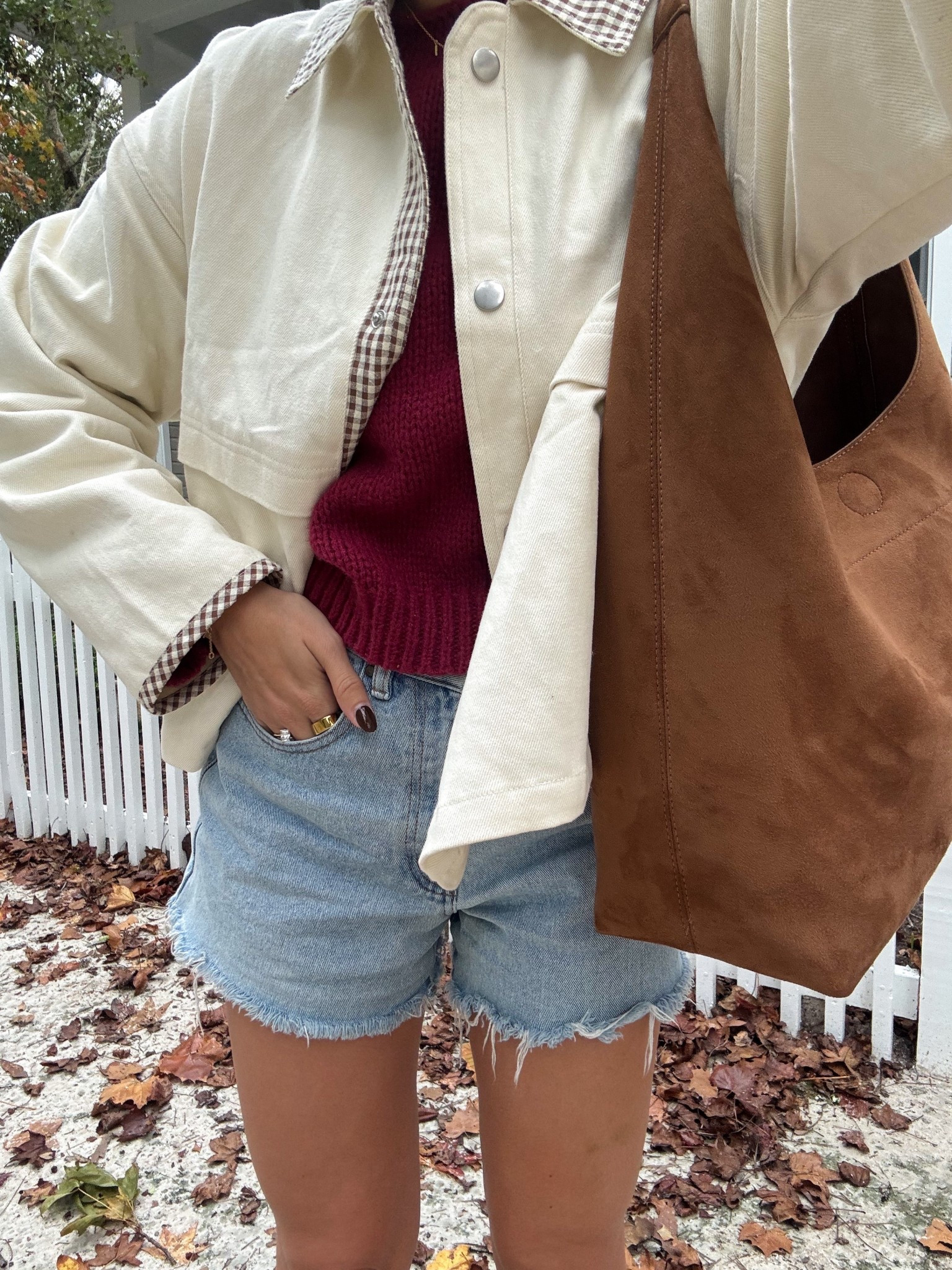 obsessed with barn jackets right now!! Love the plaid gingham details:) paired it with my favorite chunky knit sweater and brown suede shoulder purse that also doubles as my diaper bag on the go! 

#LTKootd #LTKmomlife #LTKFindsUnder50