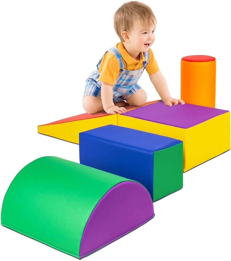 Amazon.com: Best Choice Products 5-Piece Kids Climb & Crawl Soft Foam Block Activity Play Structu... | Amazon (US)
