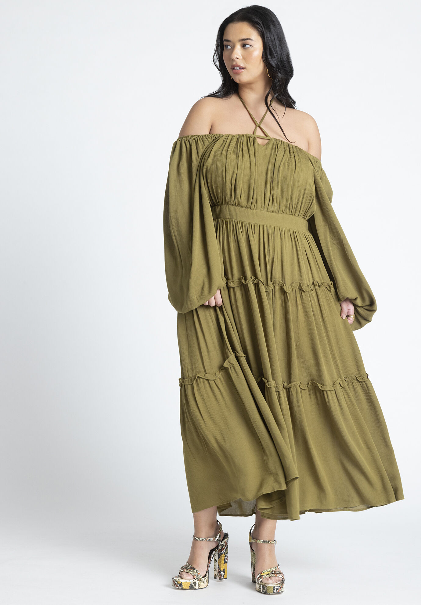 Tiered Ruffle Maxi Dress | Eloquii