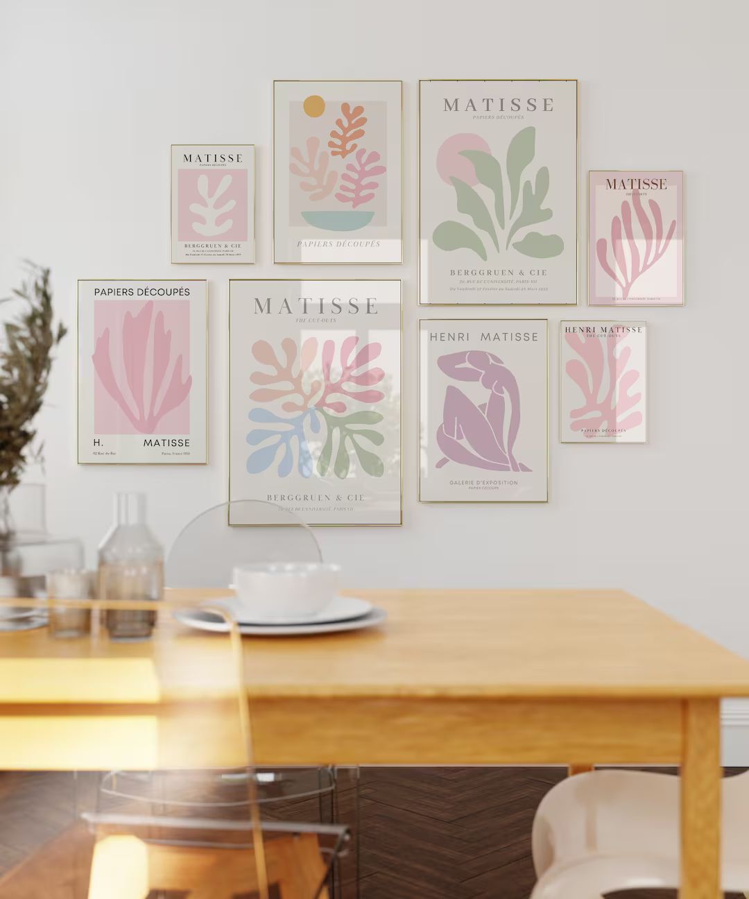 Gallery Set of 8 Prints Matisse Print Set Danish Pastel Prints Digital Download Pastel Wall Decor... | Etsy (US)
