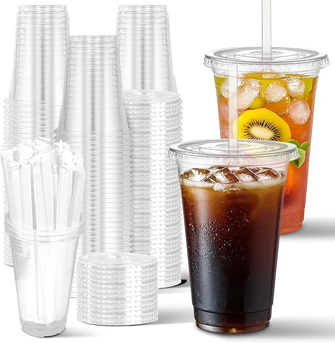 Charmount Clear Plastic Cups, 20 oz, 100 Sets | Amazon (US)