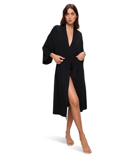 Eberjey Womens Gisele Robe Black SM One Size | Amazon (US)