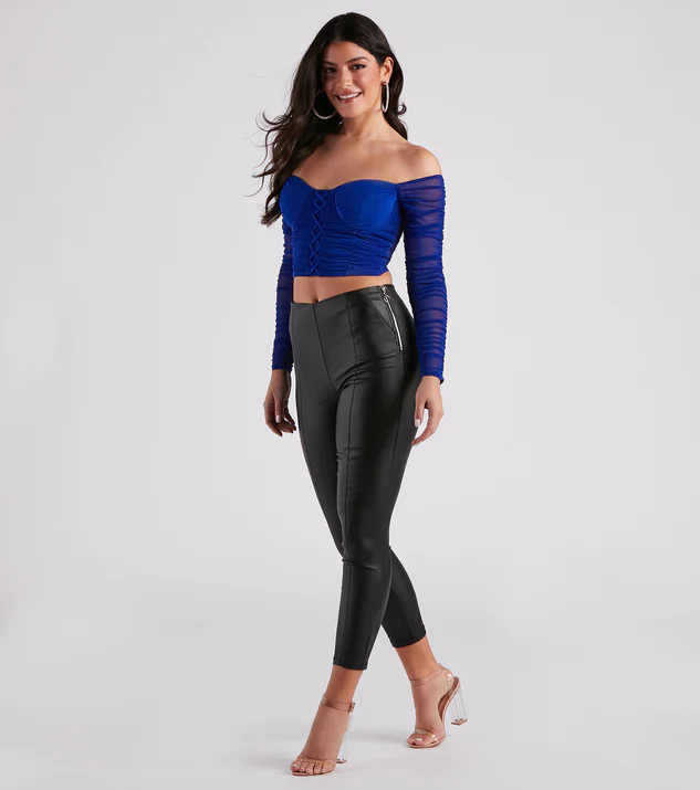Top Spot Coated Faux Leather Skinny Pants | Windsor Stores