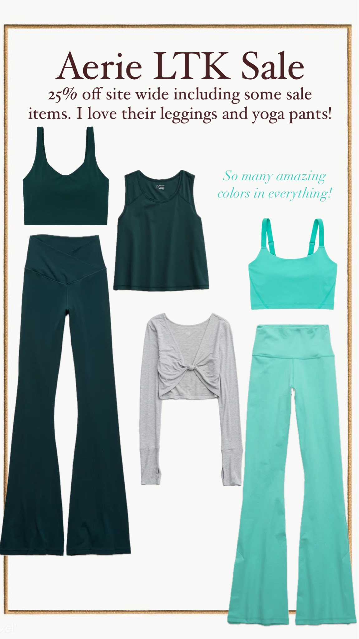 LTK Sale! Aerie workout and athleisure looks are amazing! So many different colors in everything.

#LTKSpringSale #LTKSeasonal #LTKfitness