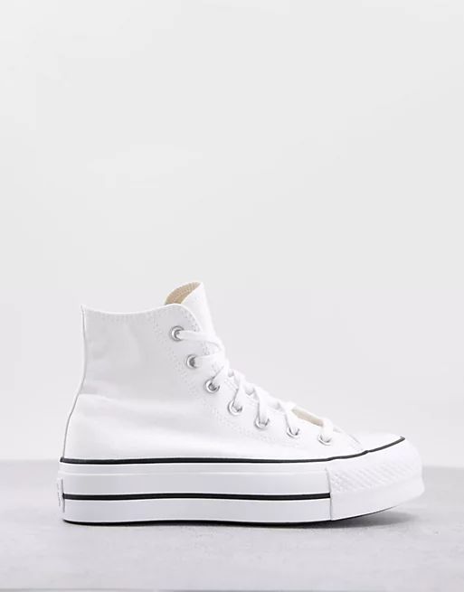 Converse Chuck Taylor Lift Hi platform trainers in white | ASOS (Global)