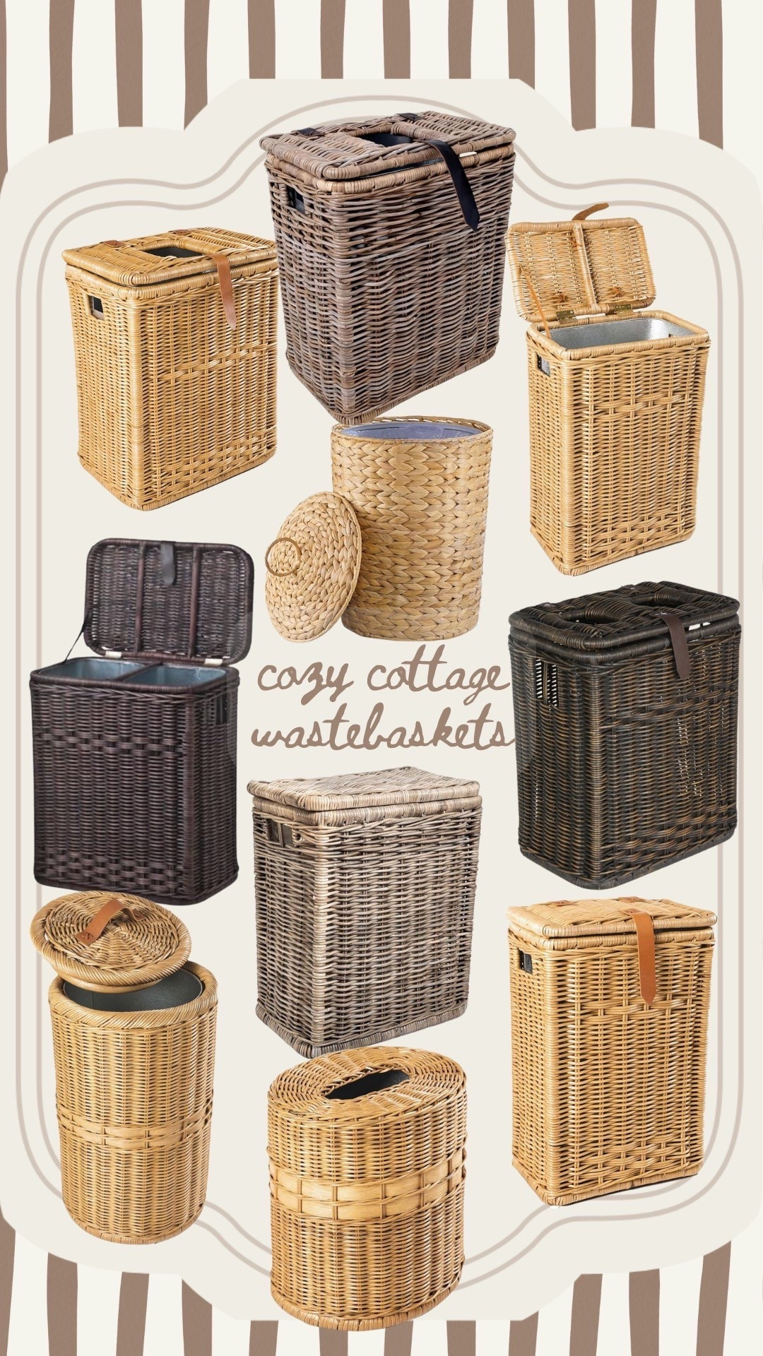 Cozy cottage wastebaskets 🫶🏼

#LTKFamily #LTKStyleTip #LTKHome