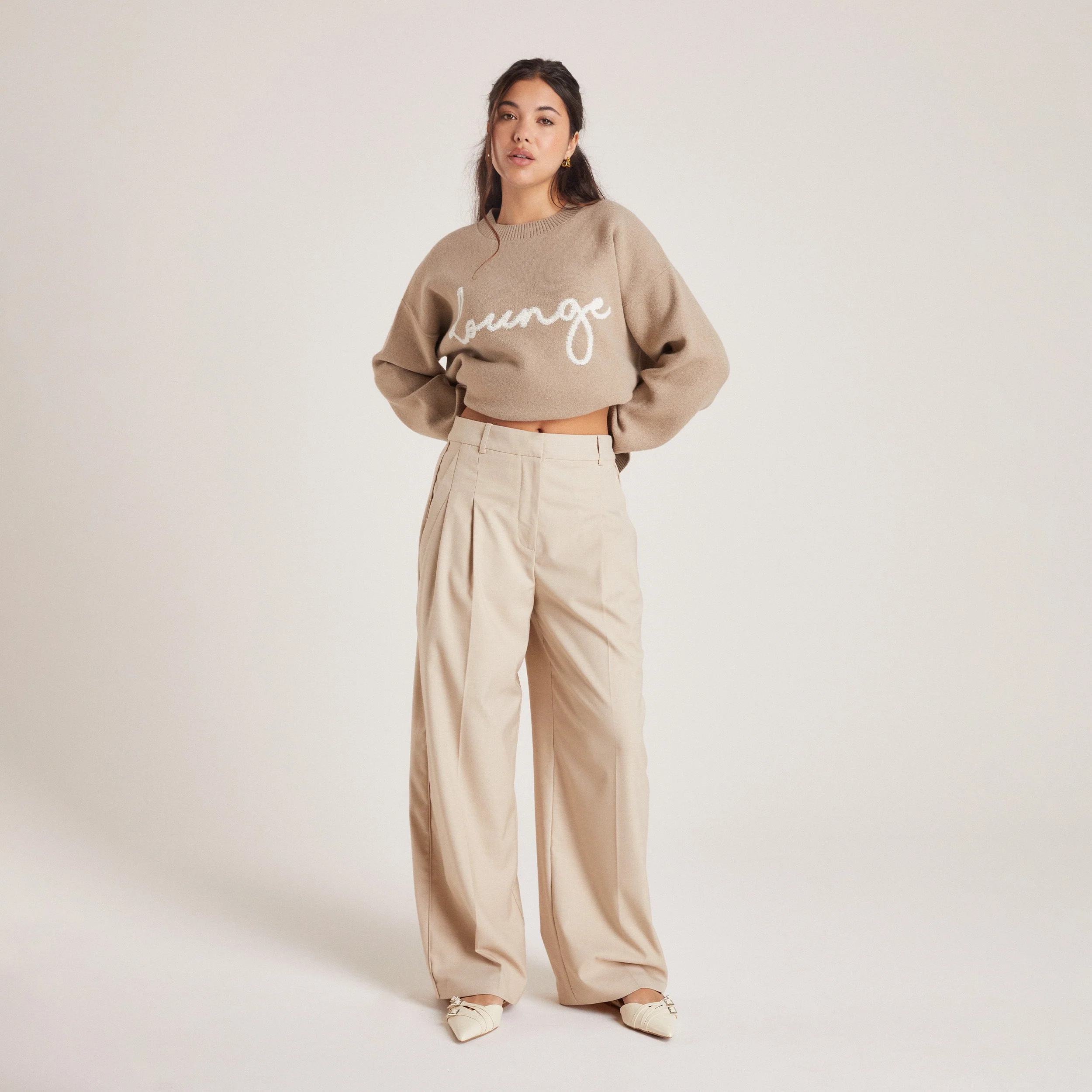 Getailleerde Broek - Broodkleurigd | Lounge NL