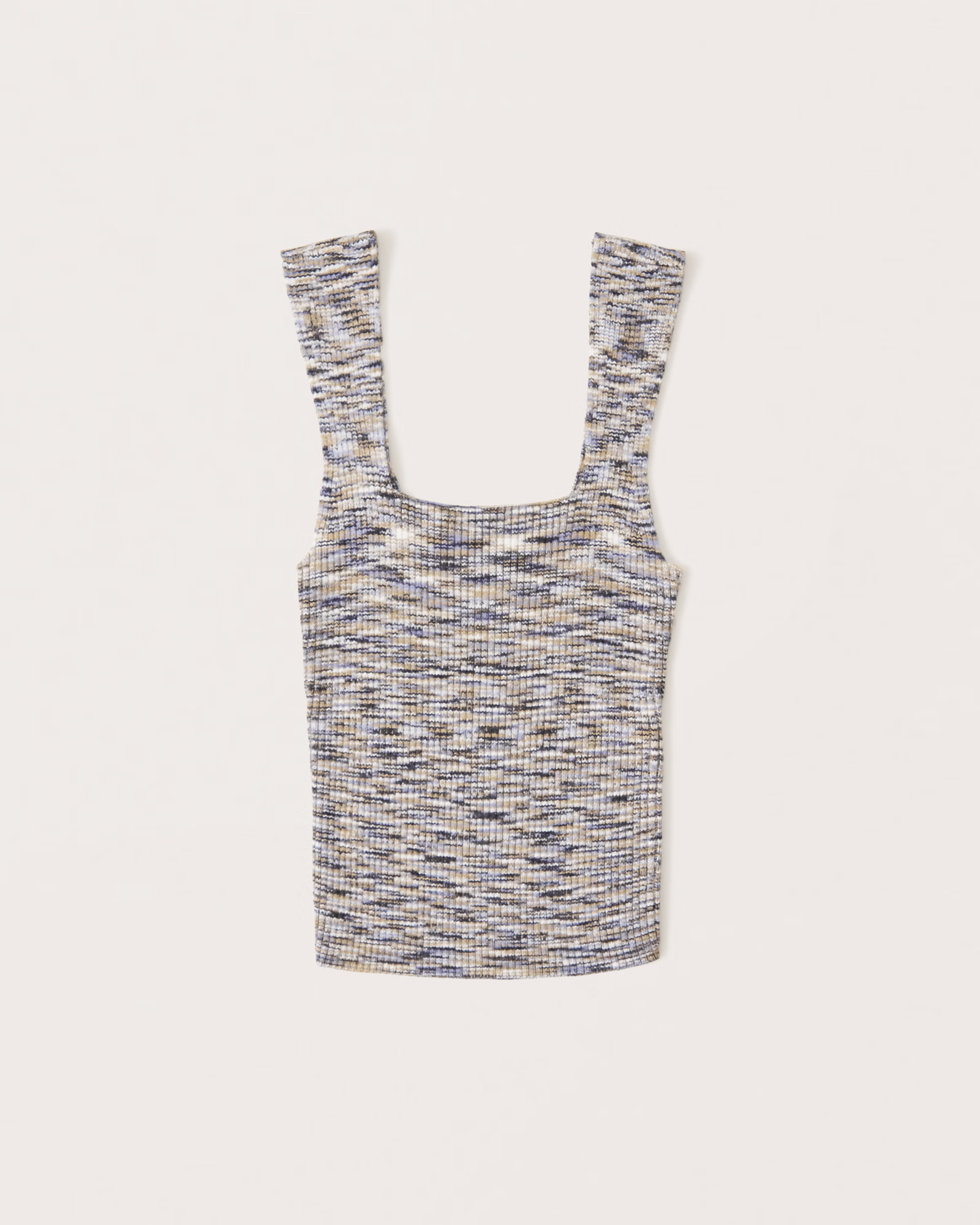 Space Dye Elevated Ribbed Squareneck Tank | Abercrombie & Fitch (US)