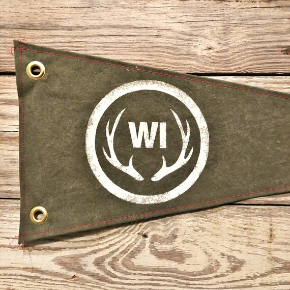 Wisconsin Antlers Canvas Pennant | Etsy | Etsy (US)