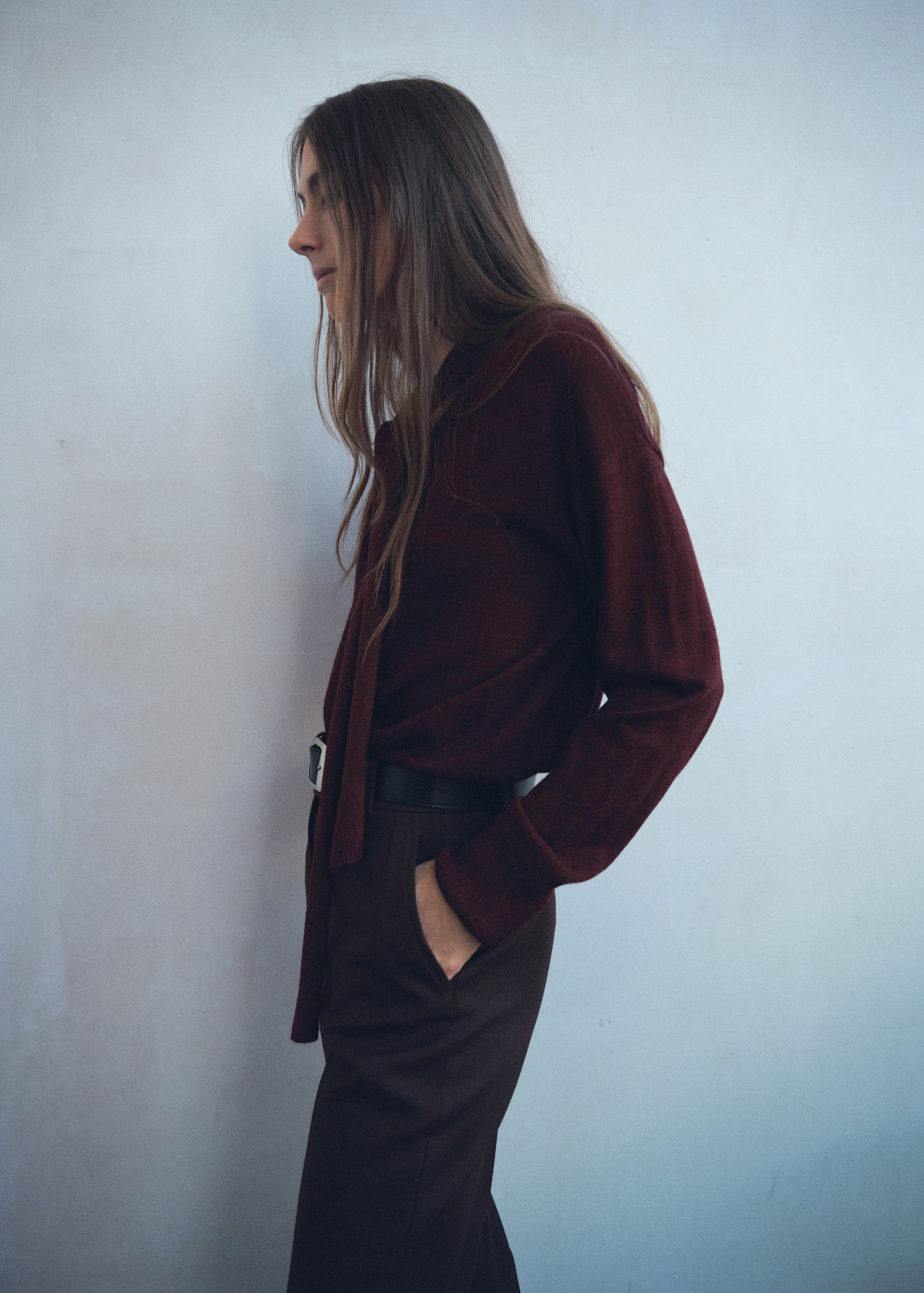 V-neck sweater with scarf | MANGO (UK)