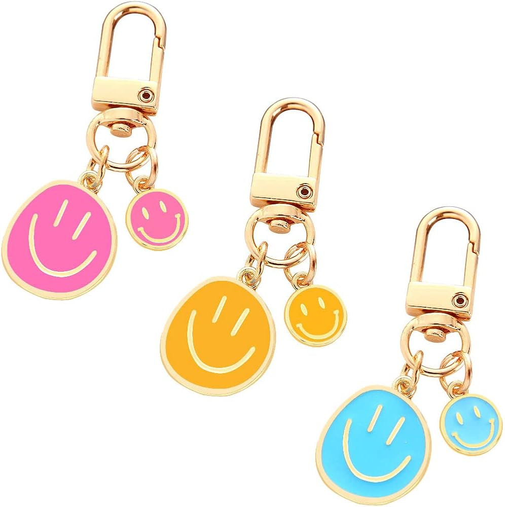 HOSBY 3 Pcs Smile Expression Keychains for Women Bag Charms Key Chains Car Key Pendant for Purse ... | Amazon (US)