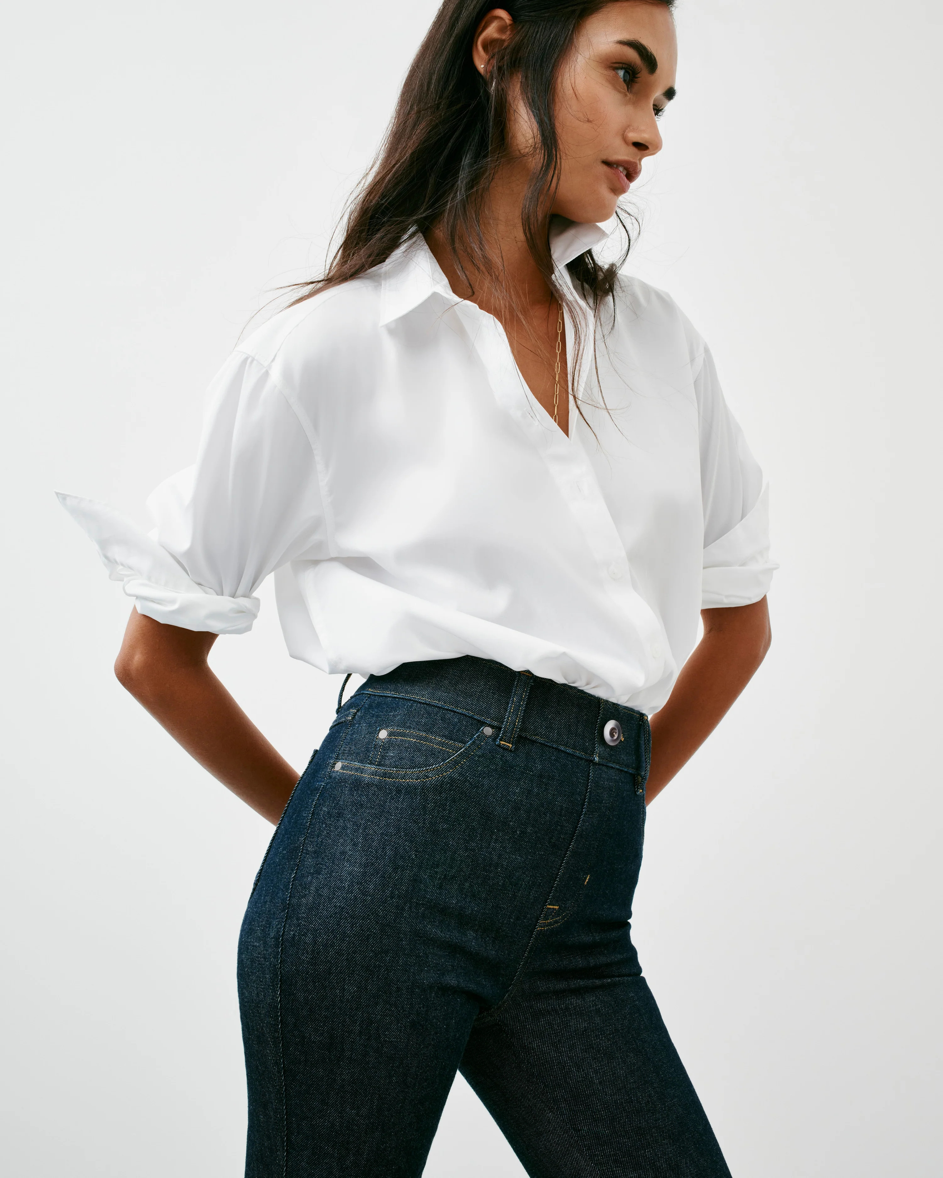 High-Rise Flare Jeans with Waist Shaping & Tummy Control | SPANX | Spanx