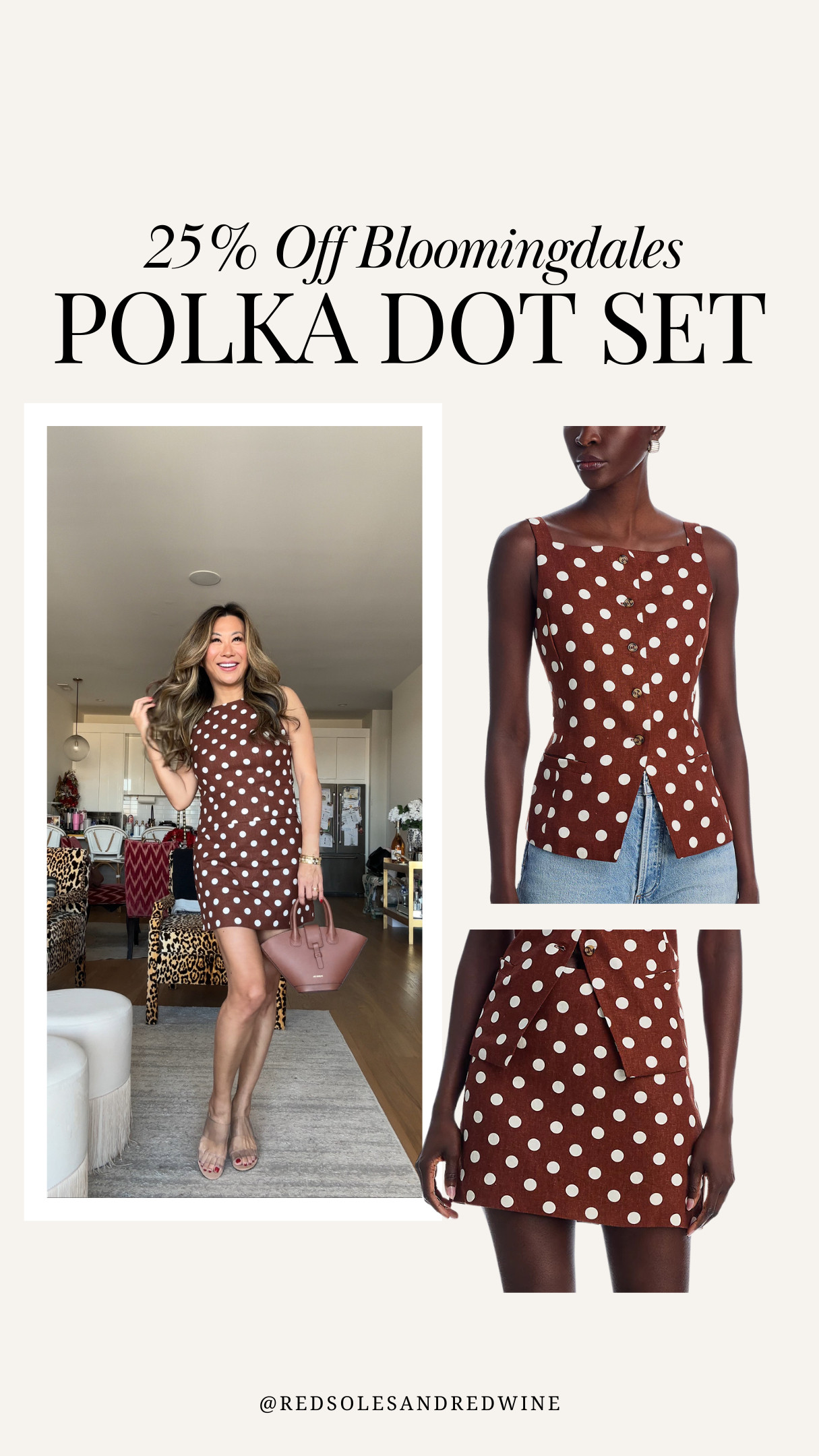 Brown polka dot set is 25% off at Bloomingdales! Spring outfit, matching set, polka dot outfit 

 

#LTKSaleAlert #LTKFindsUnder100 #LTKStyleTip