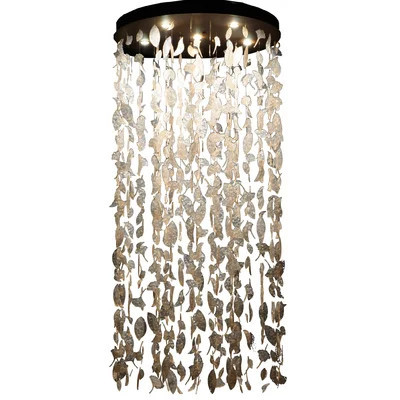 Ginkgo Leaf 6-Light Cluster Geometric Pendant | Perigold