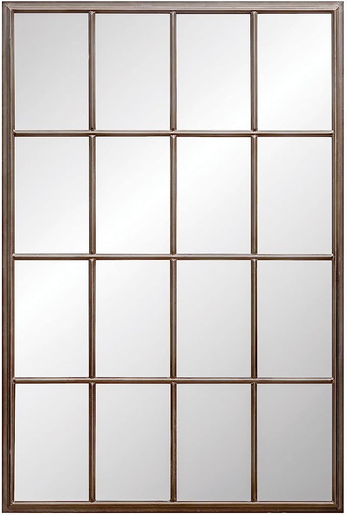 Metal Framed Grid Wall Mirror, Gunmetal Finish | Amazon (US)