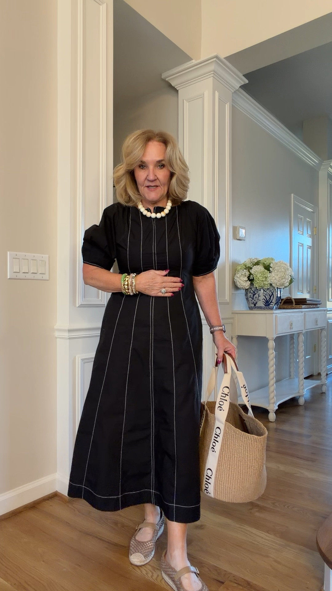 Super cool design details on this dress. I am wearing a size 8 petite. ￼ Size up if in between it’s quite fitted in the chest. Super flattering dress though.
I’m styling a casually here with the metallic crochet prune. I bought a medium in that and it is a relaxed fit.
Mary Jane espadrilles are true to size
I’ll link a few basket, Raffia type purses

Vacation dress resort, dress spring dress black-and-white dress work dress

#LTKOver40 #LTKSaleAlert #LTKTravel