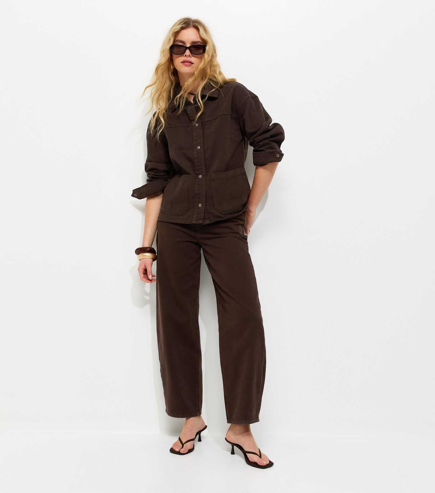 Dark Brown Barrel Leg Jeans | New Look | New Look (UK)