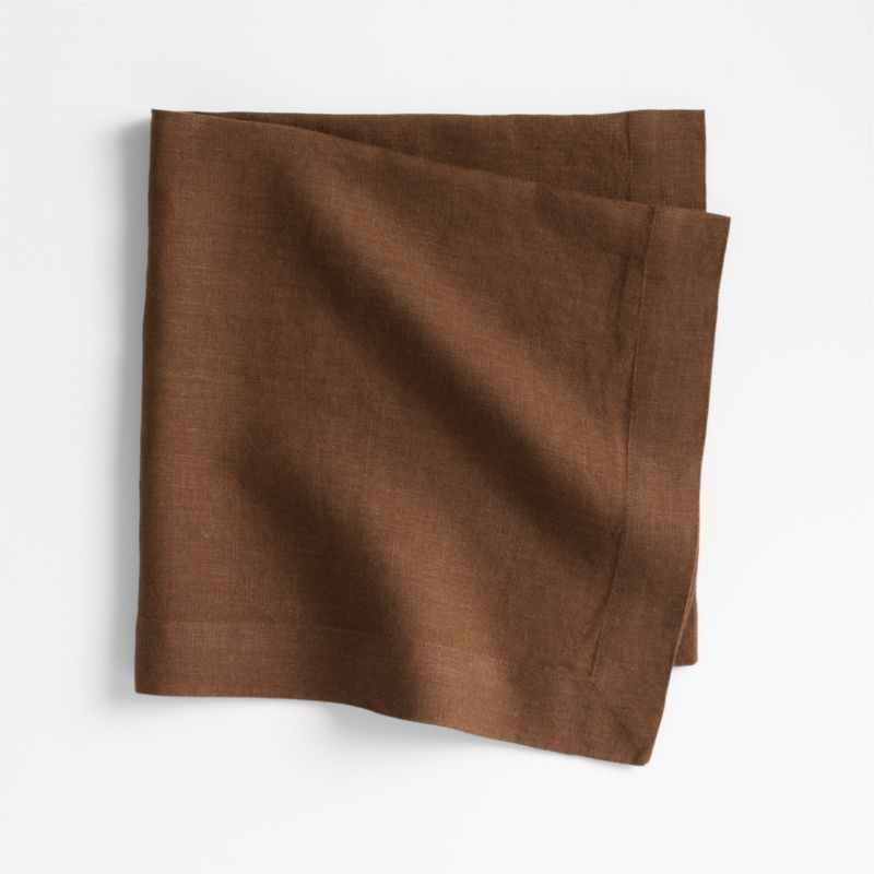 Marin Earth Brown EUROPEAN FLAX -Certified Linen Napkin + Reviews | Crate & Barrel | Crate & Barrel