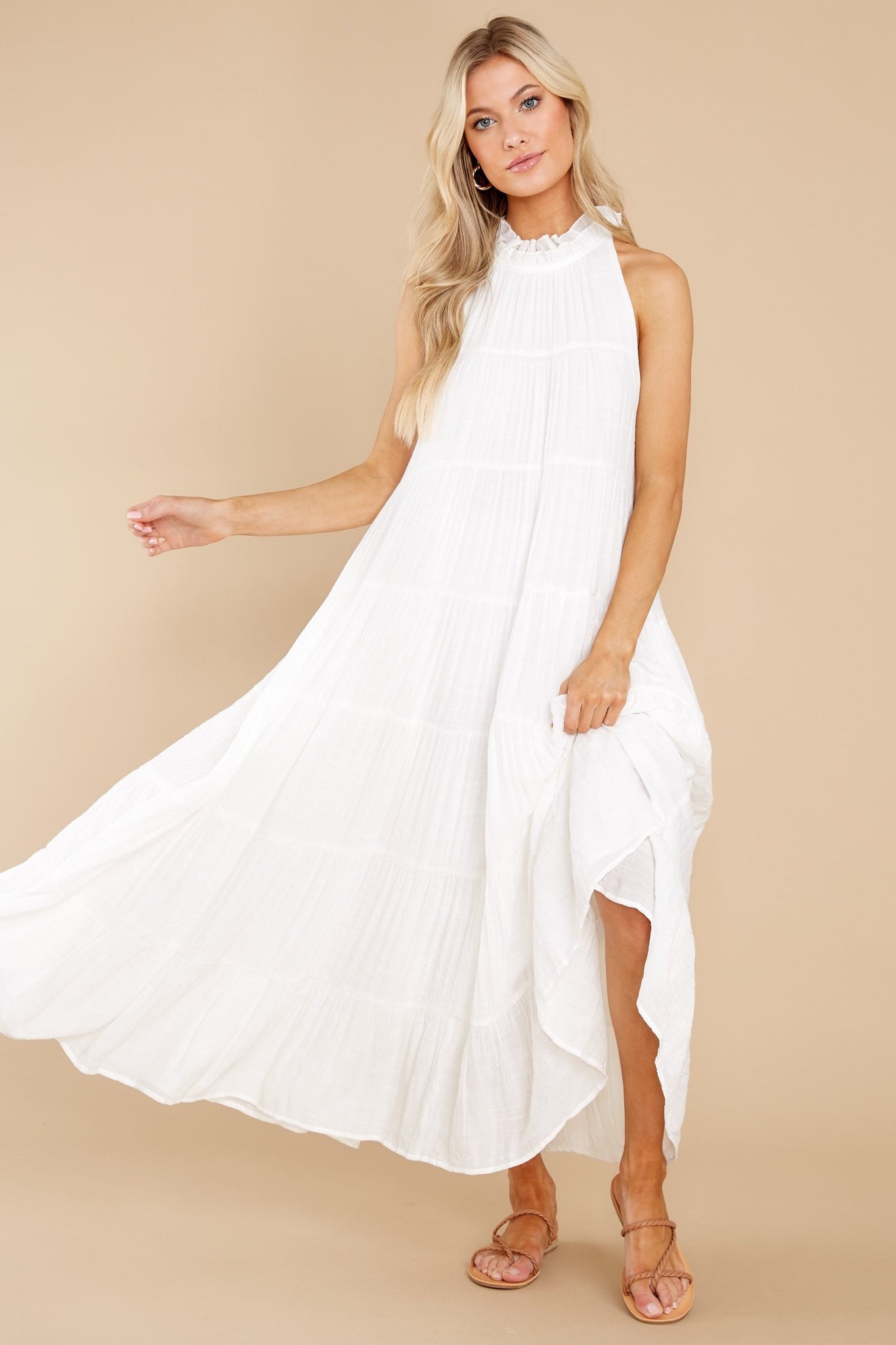 Take Me Dancing White Maxi Dress | Red Dress 