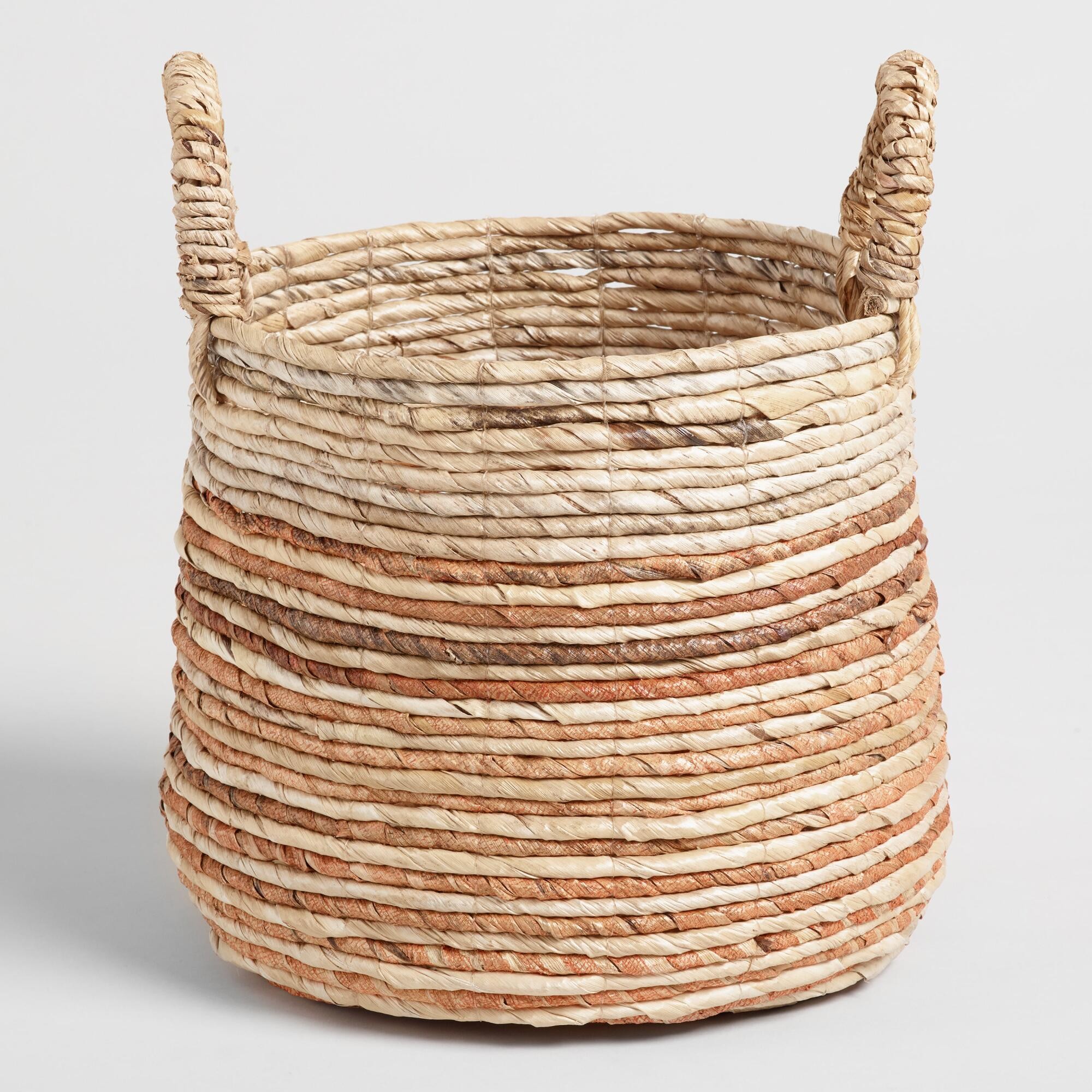 Small Rust Banana Leaf Sadie Tote Basket by World Market | World Market