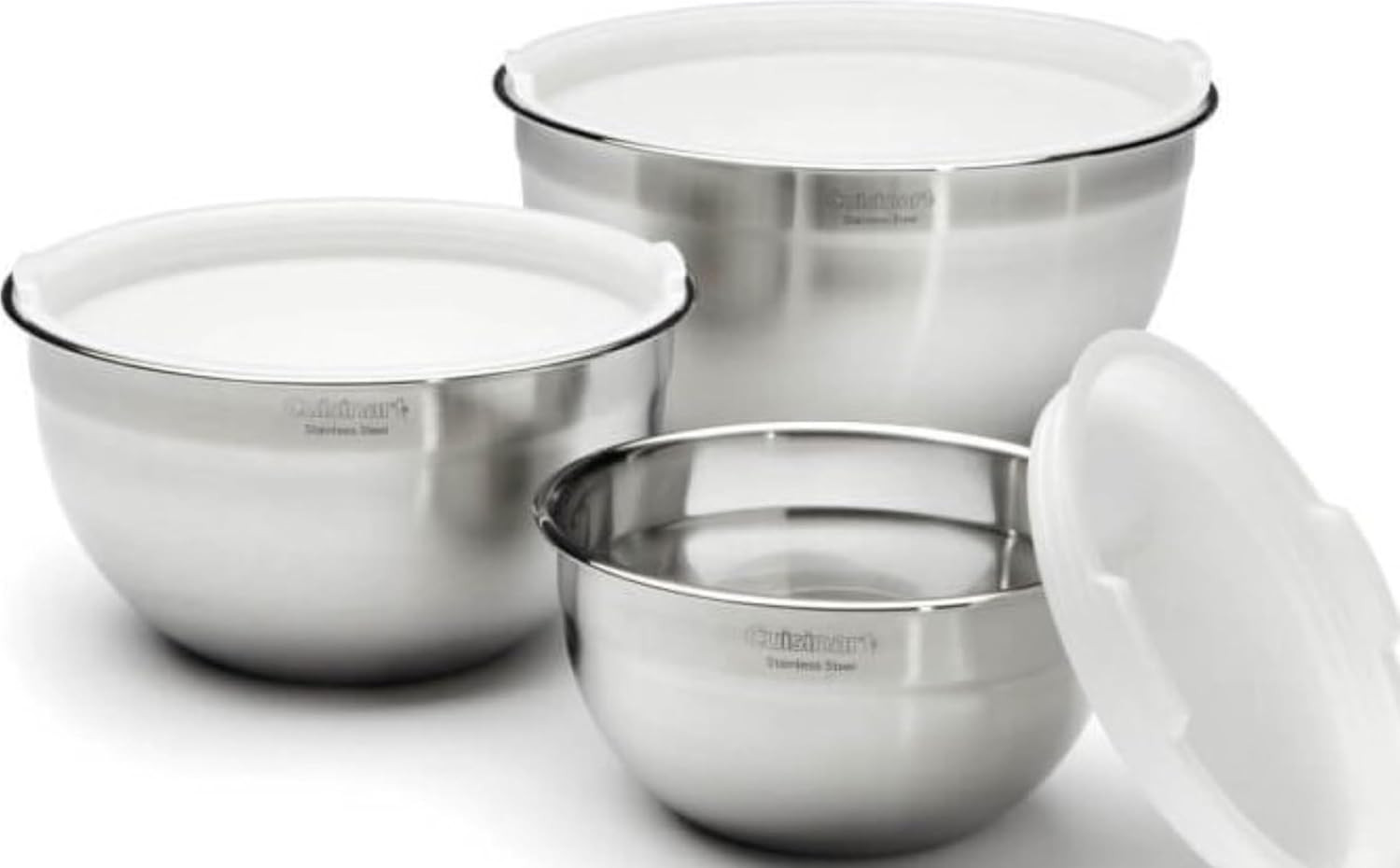 Cuisinart Mixing Bowl Set, Stainless Steel, 3‑Piece Nesting Bowls for Baking, Cooking & Food Pr... | Amazon (US)