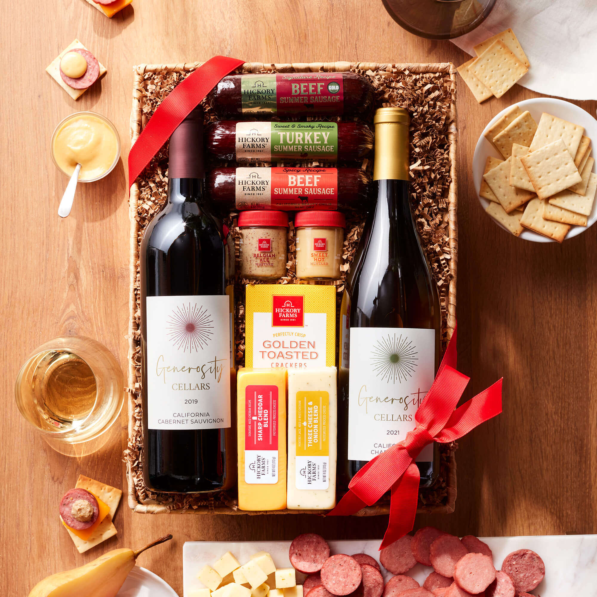 Hearty Bites & Wine Gift Basket | Hickory Farms | Hickory Farms