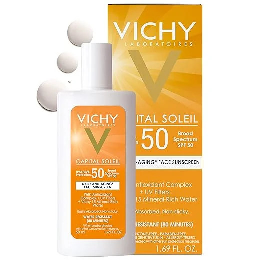 Vichy Capital Soleil Face Sunscreen SPF 50, Anti Aging Sunblock for Face with UVA and UBA Sun Pro... | Walmart (US)