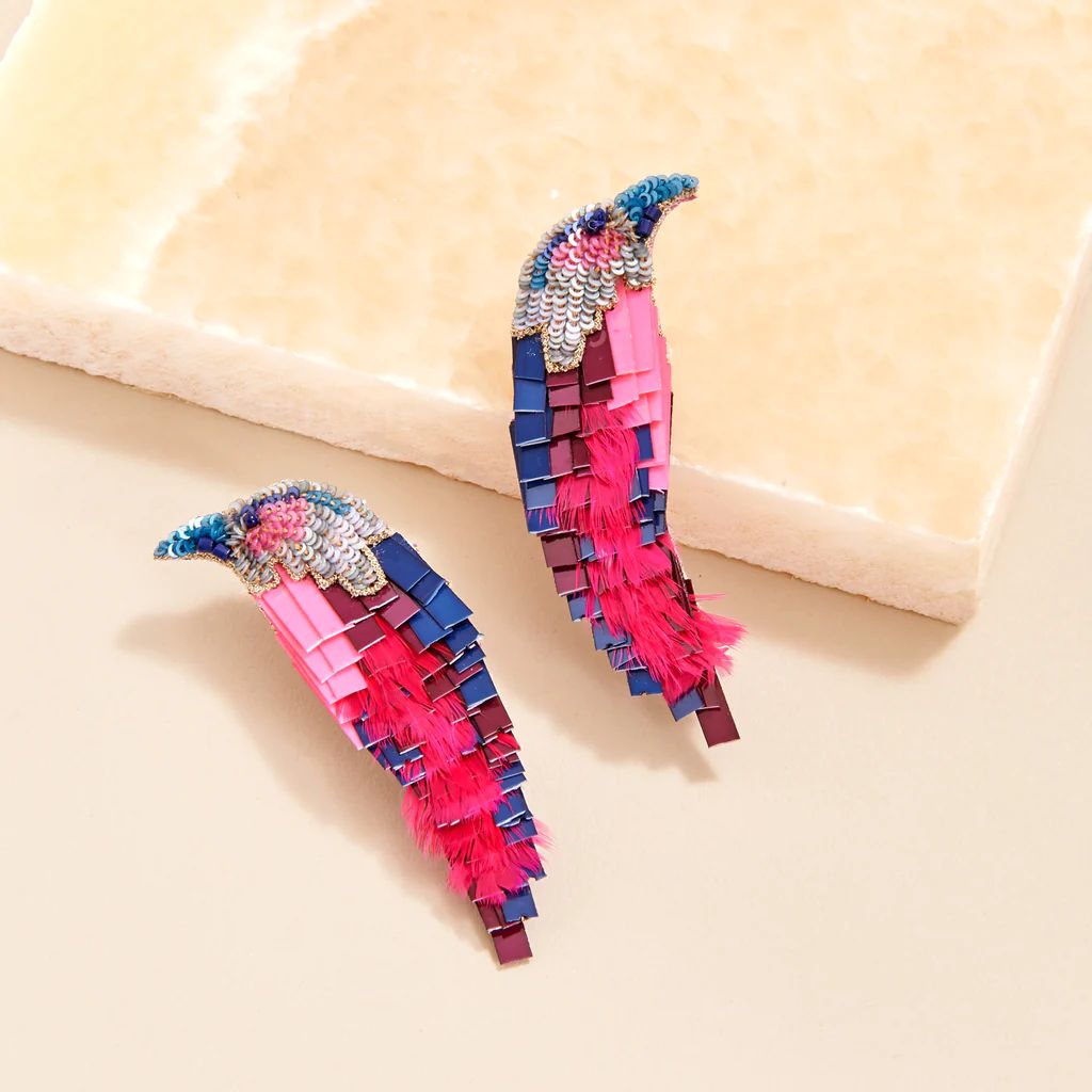 Bird Earrings Hot Pink | Mignonne Gavigan