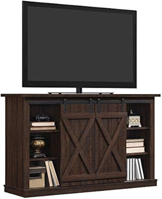 Pamari Wrangler Sliding Barn Door TV Stand, Sawcut Espresso | Amazon (US)