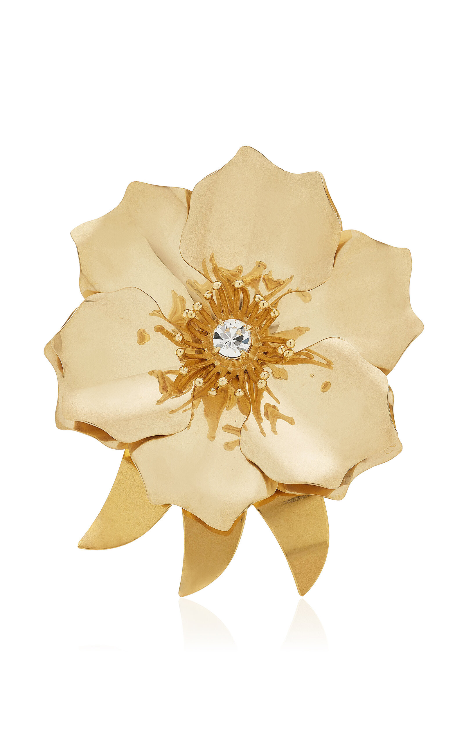 Miu Miu - Gold-Tone Flower Brooch - Gold - OS - Moda Operandi | Moda Operandi (Global)