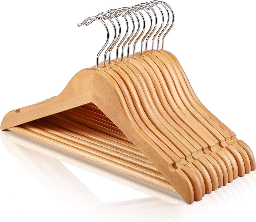 HOUSE DAY Wooden Childrens Hangers Kids Hangers,(20 Pack) Wood Baby Hangers Nursery Hangers, 360... | Amazon (US)