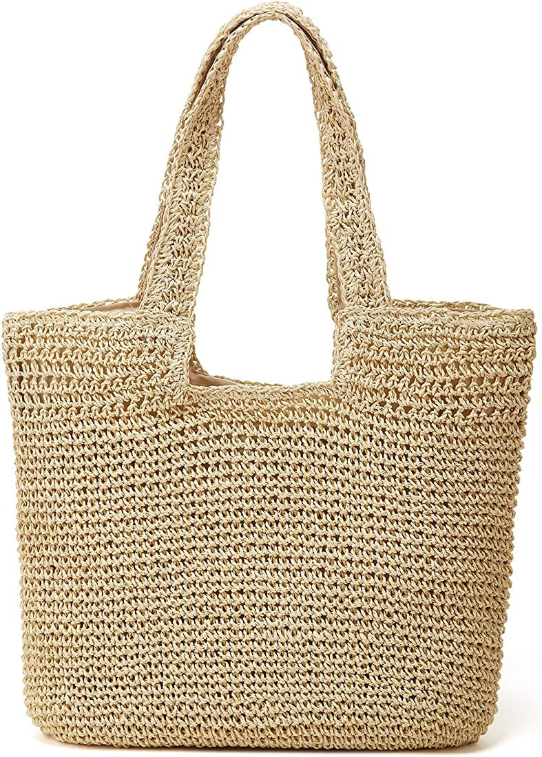 Obosoyo Straw Tote Bag Purses for Women Straw Beach Bag Women Summer Handwoven Tote Bags Shoulder... | Amazon (US)
