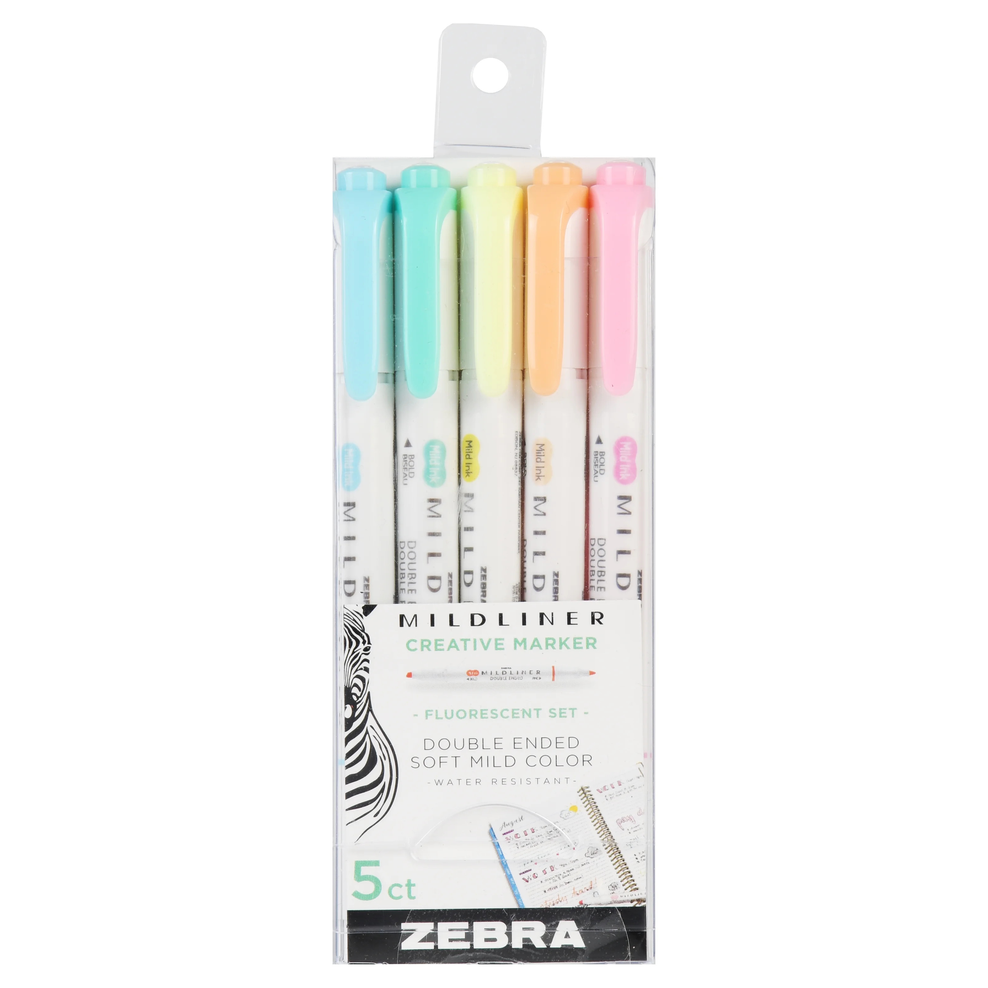 Zebra Pen Mildliner, Double Ended Highlighter, Fluorescent Colors, 5-Count | Walmart (US)