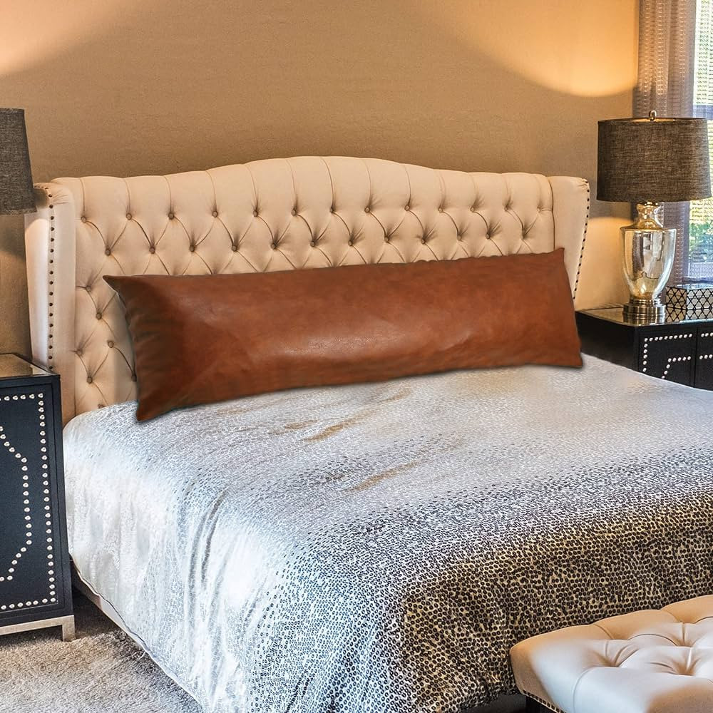 PANOD Decorative Lumbar Throw Pillow Covers 14 x 36,Premium Faux Leather Long Pillow Covers Cushi... | Amazon (US)