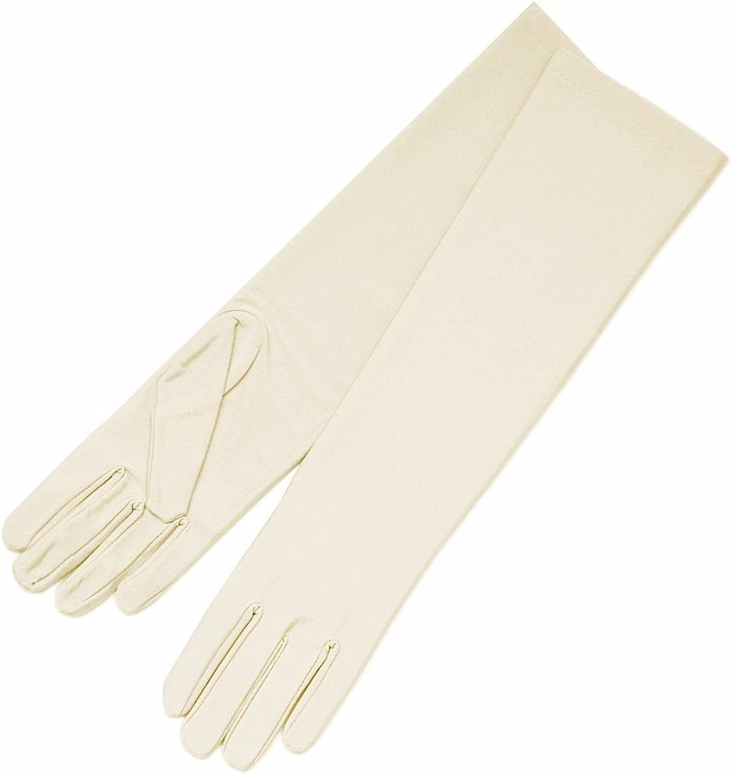 ZaZa Bridal 4-Way Stretch Matte Satin Dress Gloves Below-The-Elbow Length 8BL | Amazon (US)