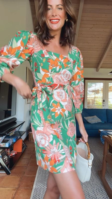 This pretty, long sleeve floral dress is perfect for a date night this spring! You could wear this dress to a baby shower, bridal shower, to a wedding, to church, and the list goes on and on! I wore it to dinner while on vacation and loved the vibrant colors! 

#LTKstyletip #LTKVideo #LTKwedding