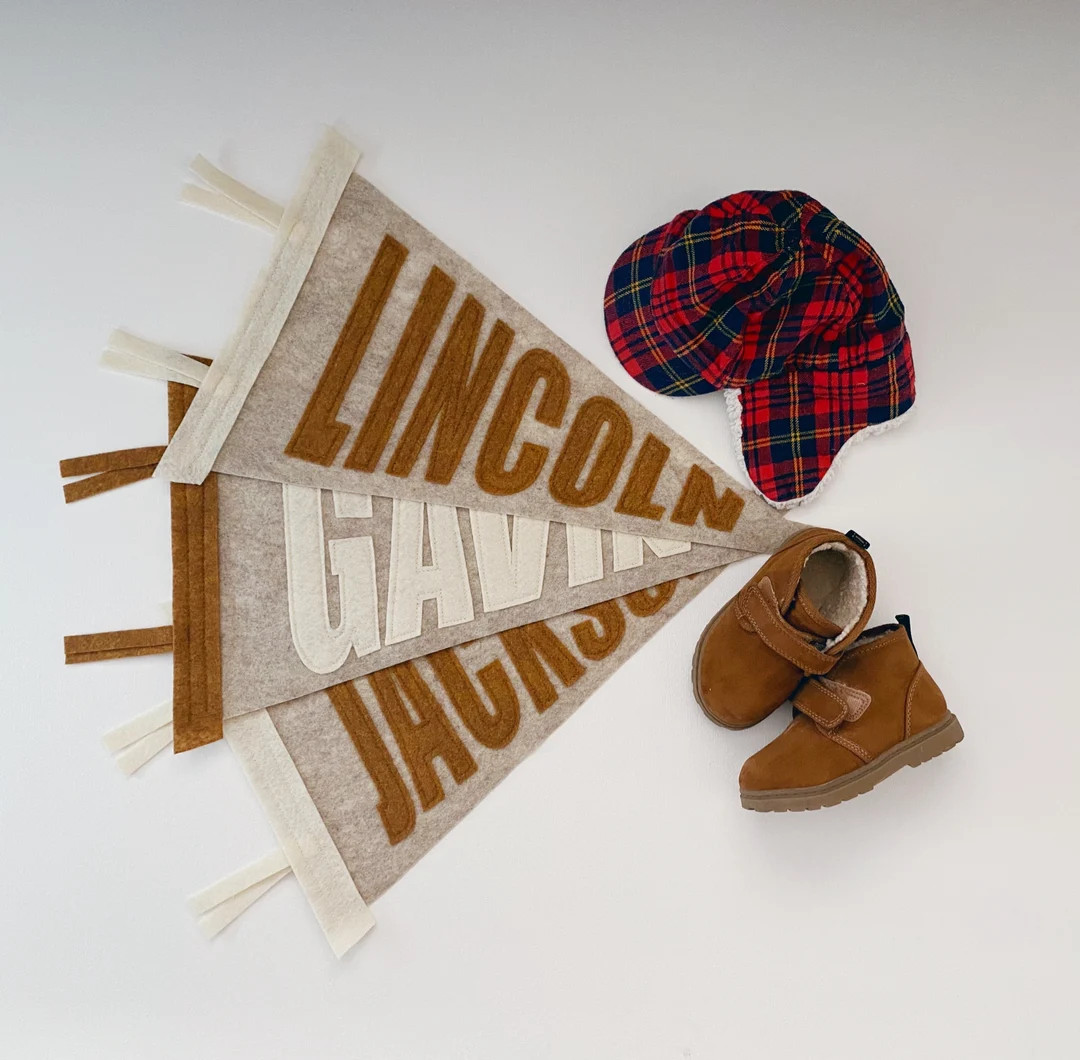 Custom Name Pennant block Letter - Etsy | Etsy (US)