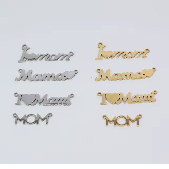 10pcs Stainless Steel Shiny Mama MOM Jewelry Charms Pendant DIY Handcraft Waterproof Antiallergic | AliExpress (US)