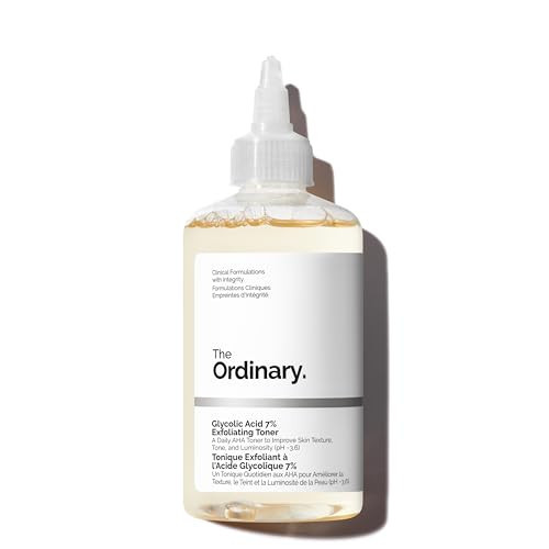 The Ordinary Glycolic Acid 7% Exfoliating Toner, Brightening and Smoothing Daily Toner for More Even-Looking Skin Tone, 3.4 Fl Oz | Amazon (US)