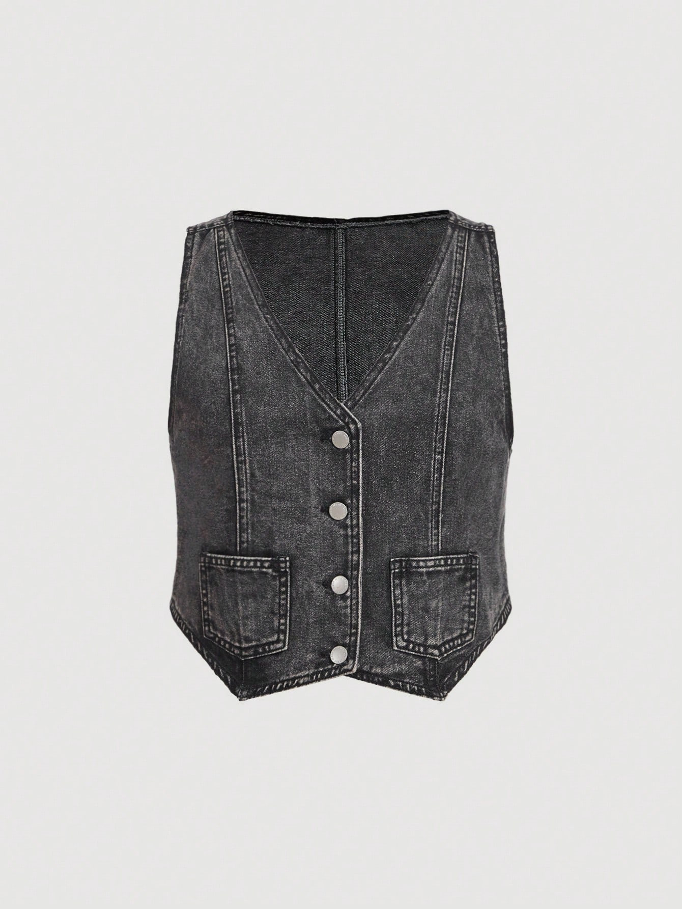 SHEIN MOD Plus Size Casual Washed Denim Vest Jacket | SHEIN USA | SHEIN