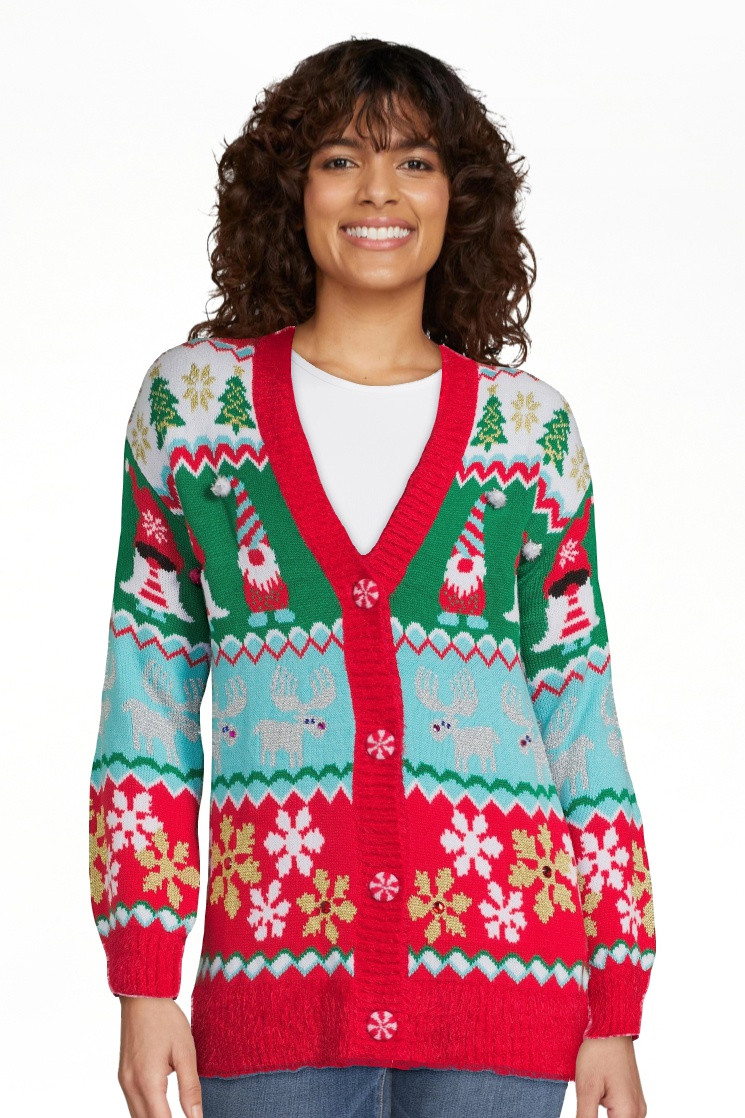 Holiday Time Women's Ugly Christmas Cardigan, Sizes S-3X | Walmart (US)