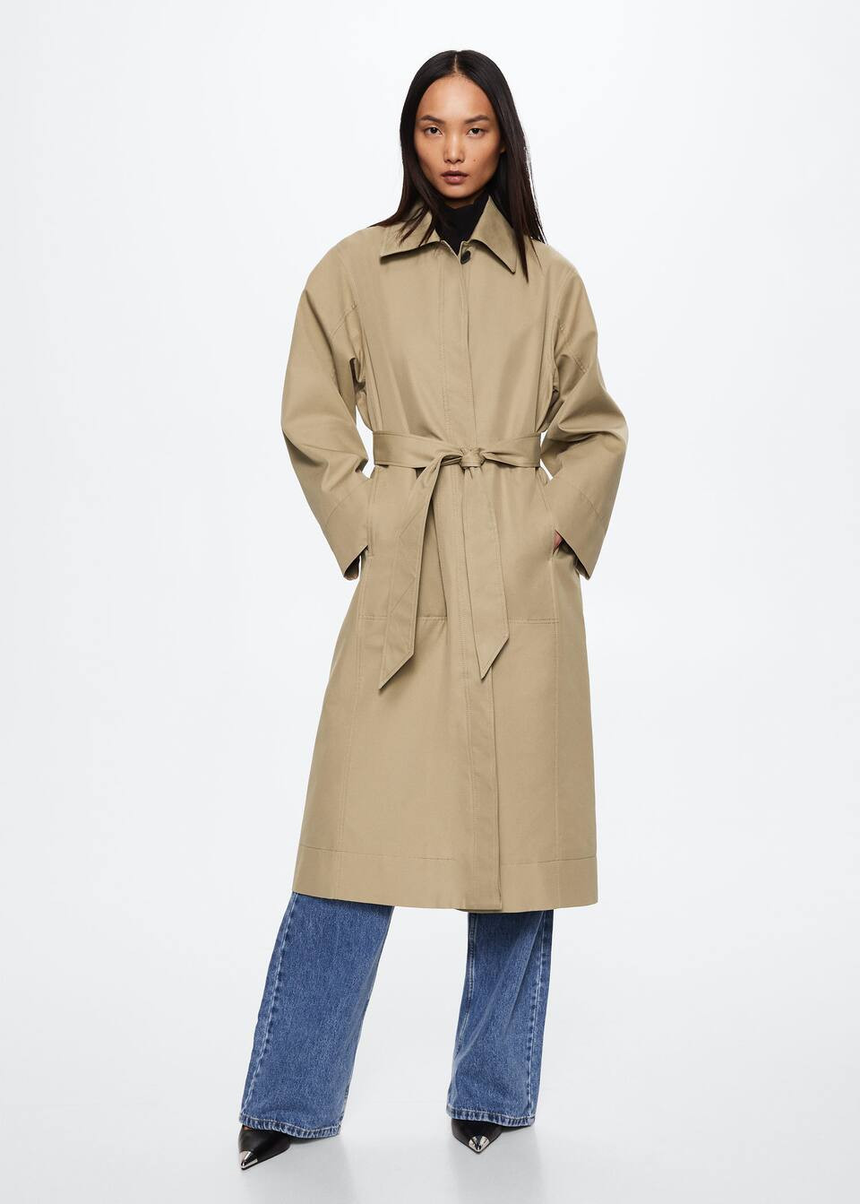 Oversized cotton trench -  Women | Mango USA | MANGO (US)