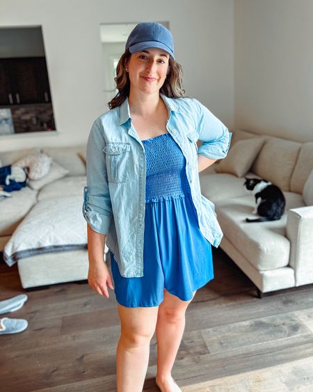 Amazon smocked romper styled with a chambray/denim button down, and baseball cap

Pinterest style, style over 30, capsule wardrobe, mom style, mom outfit, outfit idea, outfit inspo, neutral outfit, preppy style, preppy fashion, grandmillennial, size medium, size 8, size 10, mom size, petite fashion, petite style, summer trends, outfit inspo, shopping haul, midsize, vacay style, beach style, outfit, beach outfit, summer style

#LTKtravel #LTKmidsize #LTKfindsunder50