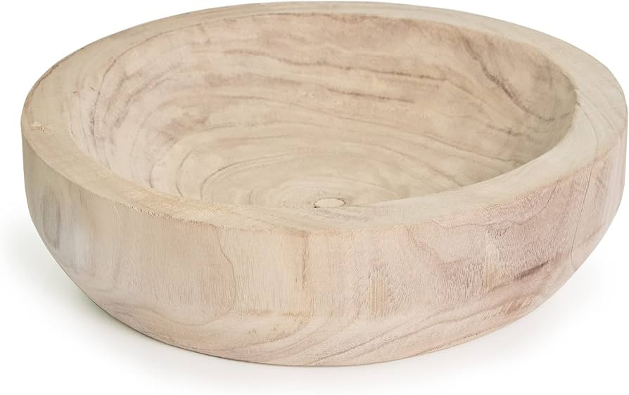 ANDALUCA Paulownia Wood Decorative Bowl for Decor, Display, Potpourri & Catch All Bowl (Round Bow... | Amazon (US)