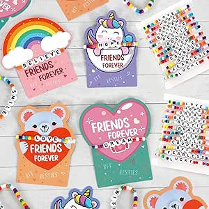 DAZONGE Valentines Day Gifts for Kids, Pack of 24 Friends Forever Valentines Cards with Friendshi... | Amazon (US)